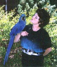 Karen with her Hyacinth, "Sasha"